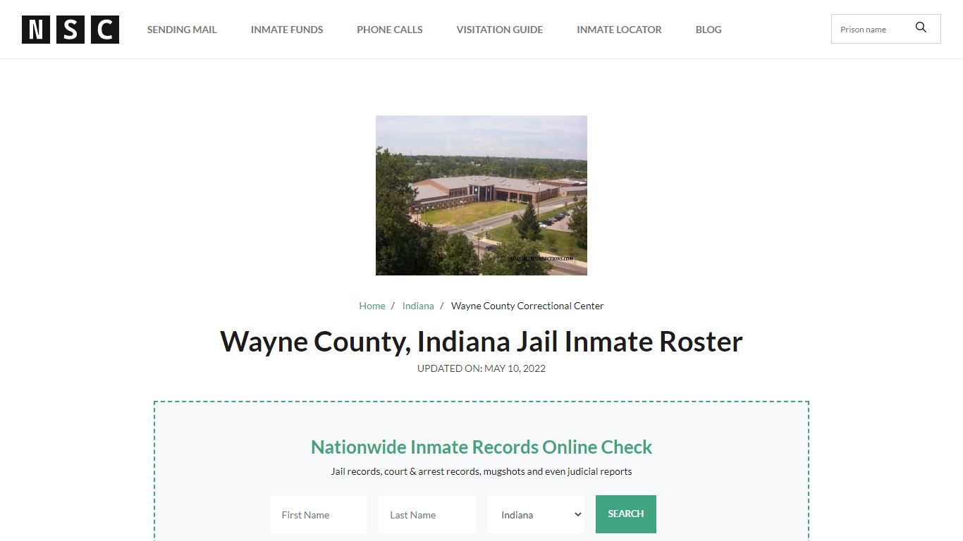 Wayne County, Indiana Jail Inmate Roster